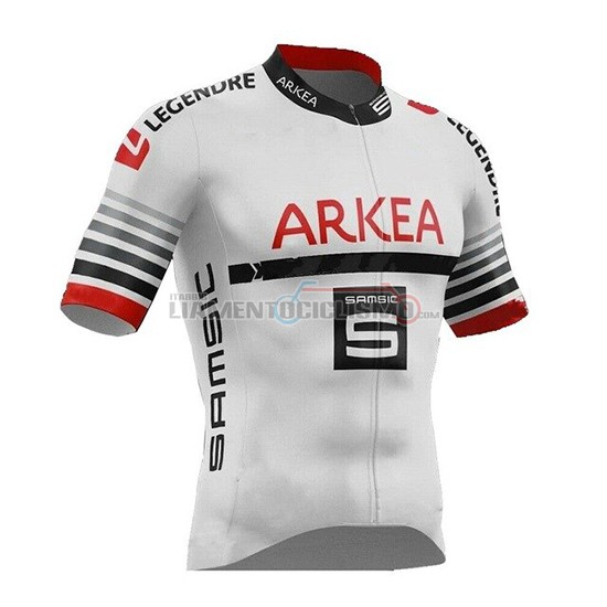 Abbigliamento Ciclismo Arkea Samsic Manica Corta 2019 Bianco Rosso